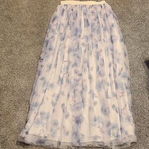 Floral Blue and White Women's Skirt